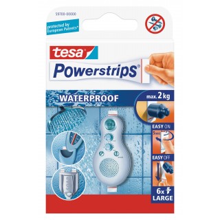 TESA Powerstrips Waterproof Large 59700 6 Stück weiß