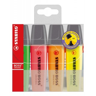 STABILO Textmarker Boss 70 4 Stück im Etui 2-5 mm mehrere Farben