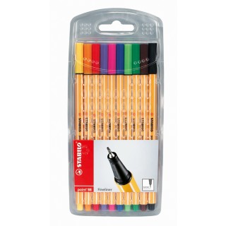 STABILO Fineliner Point 88 10 Stück im Etui 0,4 mm mehrere Farben