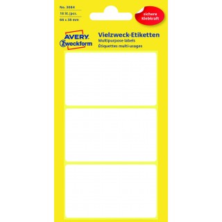 AVERY ZWECKFORM Vielzwecketiketten 3084 18 Stück 66 x 38 mm weiß