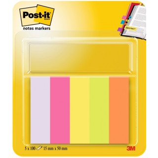 POST-IT® Page Marker 670-5 5 x 100 Blatt 15 x 50 mm farbig sortiert