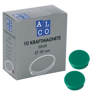 ALCO Haftmagnete 6848 10 Stück Ø 38 mm dunkelgrün