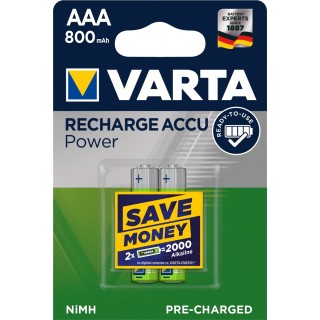 VARTA Batterien Rechargeable Accu Micro AAA 2 Stück grün