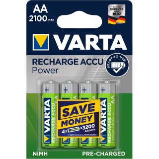 VARTA Batterien Rechargeable Accu Mignon AA 4 Stück grün