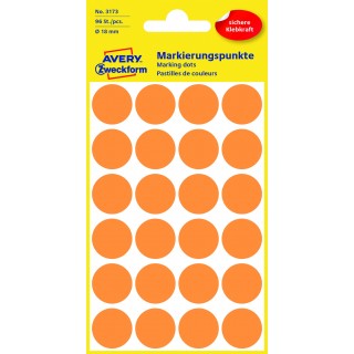 AVERY ZWECKFORM Markierungspunkte 3173 96 Stück permanent Ø 18 mm neonorange