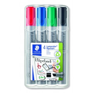 STAEDTLER Flipchartmarker Lumocolor® 356B WP4 mit Keilspitze 4 Stück mehrere Farben