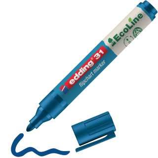 EDDING Flipchartmarker EcoLine 31 mit Rundspitze 1,5-3 mm blau