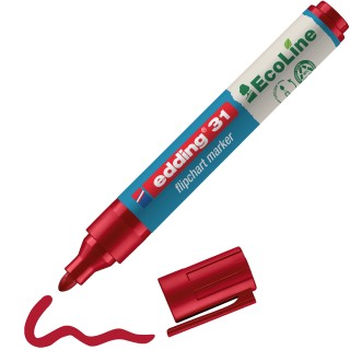 EDDING Flipchartmarker EcoLine 31 mit Rundspitze 1,5-3 mm rot