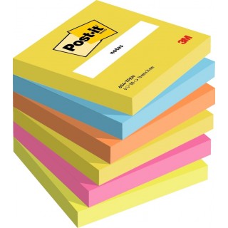 POST-IT® Haftnotizen 654TFEN 6 Blöcke à 100 Blatt 76 x 76 mm mehrfarbig