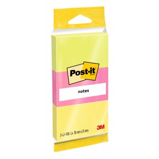 POST-IT® Haftnotizen 6812N 3 Blöcke à 100 Blatt 38 x 51 mm farbig sortiert