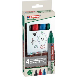 EDDING Whiteboardmarker EcoLine 28 Rundspitze 1,5-3 mm 4 Stück