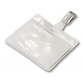 FERMUS Namenschilder mit Clip 8,5 x 6 cm transparent