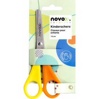 NOVOOO CREATIVE Kinderschere für Linkshänder 13 cm gelb-orange