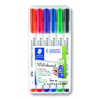 STAEDTLER Whiteboardmarker Lumocolor® whiteboard pen 301 6 Stück 1 mm farbig sortiert