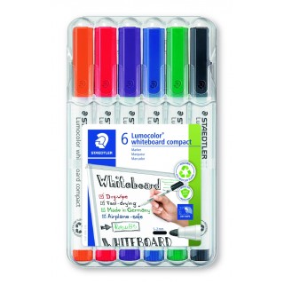 STAEDTLER Whiteboardmarker Lumocolor® whiteboard compact 341 6 Stück 1-2 mm farbig sortiert