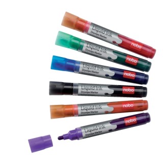NOBO Boardmarker Liquid Ink 6 Stück Rundspitze 3mm farbig sortiert