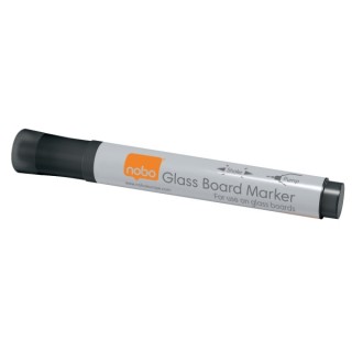 NOBO Glasboardmarker 4 Stück Rundspitze 3mm schwarz