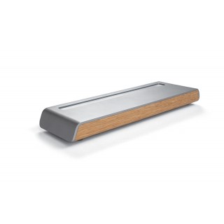 SIGEL Stifteschale Smartstyle SA401 mit Deckel in Metallic-Holz-Optik 240 x 75 x 22,5 mm silber/braun