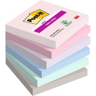 POST-IT Haftnotizen Super Sticky 654-6SS-SOUL 6 Blöcke à 90 Blatt 76 x 76 mm verschiedene Farben