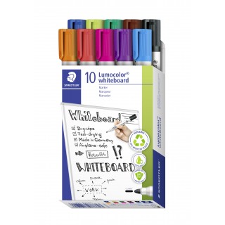 STAEDTLER Whiteboardmarker Lumocolor® 351 B10 10 Stück im Etui mit Rundspitze mehrfarbig