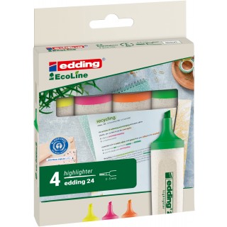 EDDING Textmarker EcoLine 24 4 Stück mit Keilspitze 2-5 mm sortiert