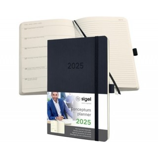 SIGEL Wochennotizkalender Conceptum DIN A5 Softcover 2 Seiten für 2025 schwarz