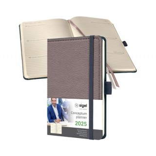 SIGEL Wochenkalender Conceptum DIN A6 Hardcover 1 Woche/2 Seiten für 2025 taupe