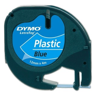 DYMO Letra-Band S0721650 Plastik 12 mm x 4 m schwarz auf blau